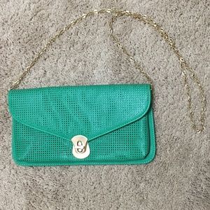NWOT green faux leather crossbody bag